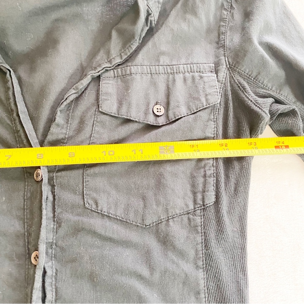 James Perse Business Office Corporate Long Sleeve Button  Top Blck Top Size S - Picture 9 of 11